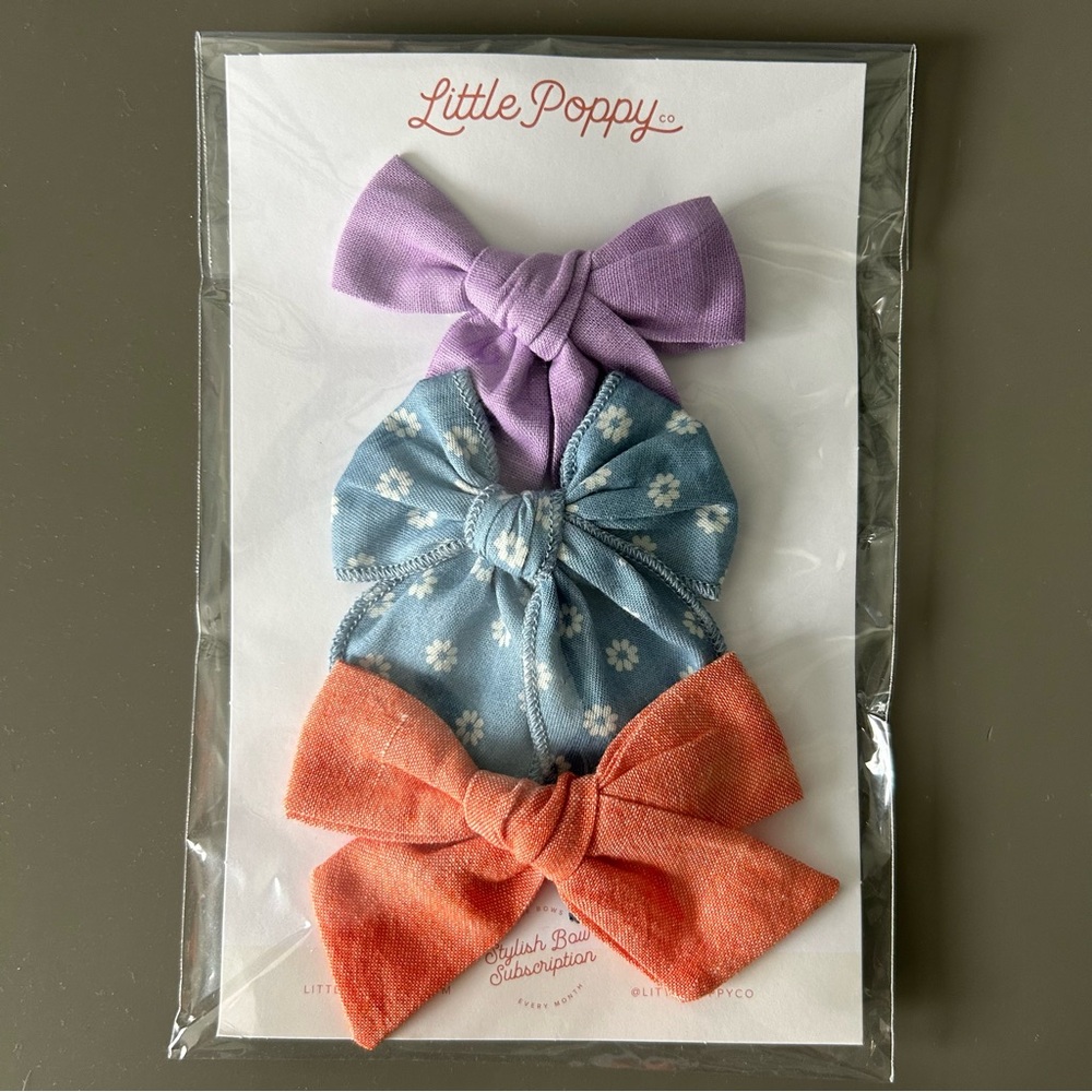 Little Poppy Spring Summer Bow Clips - NEW!